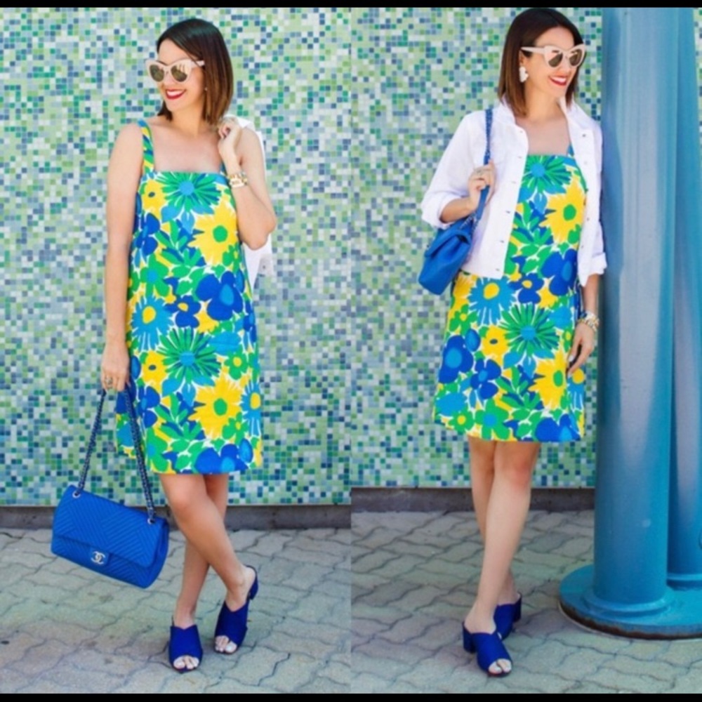 J Crew Morning Floral Shift Dress 4 Petite